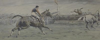 Lot 327 - Snaffles (Charles  Johnson Payne, 1884 - 1967) - 'The Grand National - The Canal Turn'