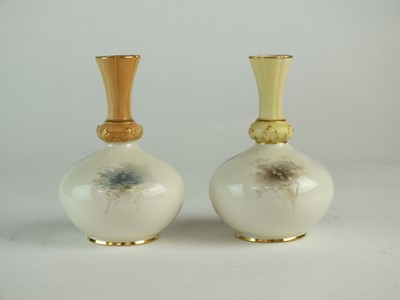 Lot 260 - A near pair of Royal Worcester vases painted by James Stinton with pheasants