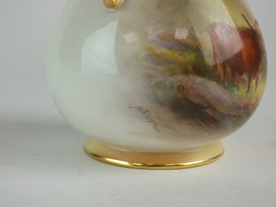 Lot 263 - Royal Worcester vase painted by Harry Stinton with Highland Cattle