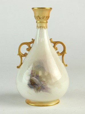 Lot 263 - Royal Worcester vase painted by Harry Stinton with Highland Cattle