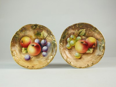 Lot 253 - Pair of Royal Worcester fruit pin dishes