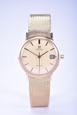 Lot 140 - Omega: A gentleman's 9ct gold De Ville bracelet wristwatch