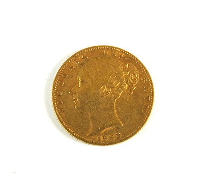 Lot 232 - A Victoria shield back sovereign