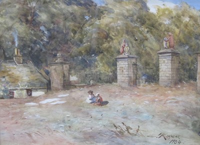 Lot 302 - James Kinnear Scotti (Exh 1880-1917) At the Gates of Traquair House