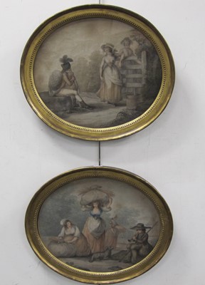 Lot 322 - After Francesco Bartolozzi (Italian 1727 - 1815) : Love & Hope and 'The Gleaners'