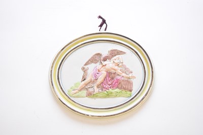 Lot 436 - English pearlware plaque of Prometheus being attacked by an eagle