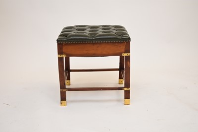 Lot 721 - A pair of small campaign style chests and a leather stool