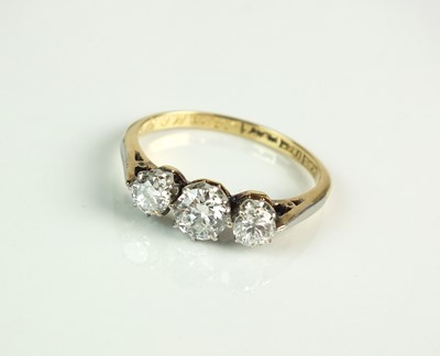Lot 108 - A graduated three stone diamond ring