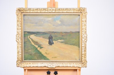 Lot 370 - Joseph Milner Kite (1862 - 1946) A Figure on a country Track