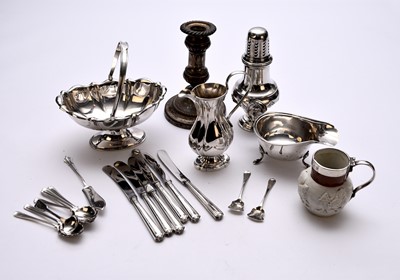 Lot 24 - A small collection of silver and plated wares