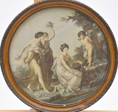 Lot 326 - After Angelica Kauffmann (1741-1807) Three Muses and a Cherub