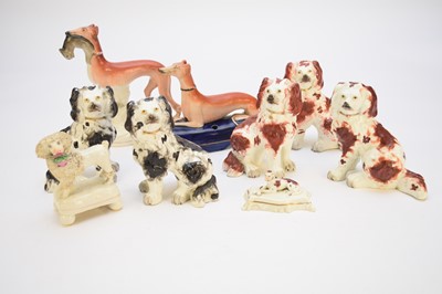 Lot 446 - Staffordshire and other dogs, 19th century