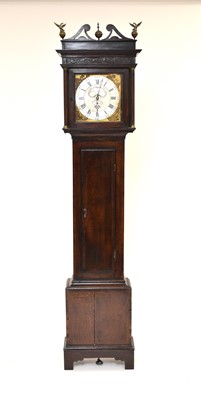 Lot 502 - A George III oak brass dial 30-hour longcase clock by Samuel Harley of Salop