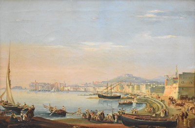 Lot 368 - Manner of Saverio della Gatta (1777-1829) Neapolitan harbour view