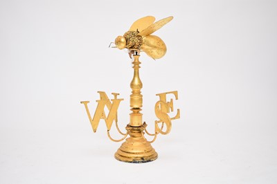 Lot 774 - A novelty, contemporary gold coloured weather vane, with a bee finial, 85cm high