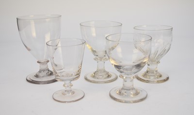 Lot 406 - Five George III drinking glasses