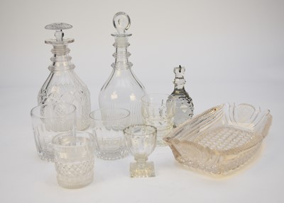 Lot 181 - Group of George III glassware including two decanters