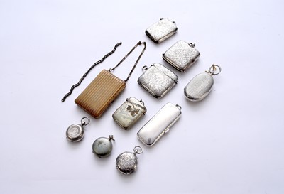 Lot 77 - A collection of silver & plated vesta & sovereign cases