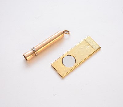 Lot 115 - A 9ct gold cigar piercer and a cigar cutter