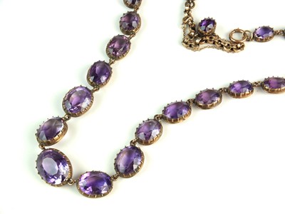 Lot 102 - A 19th century amethyst riviere necklace