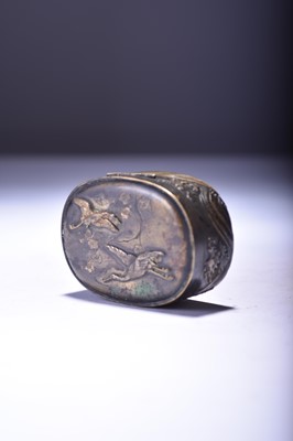 Lot 103 - A Japanese gilt bronze snuff box, Meiji era