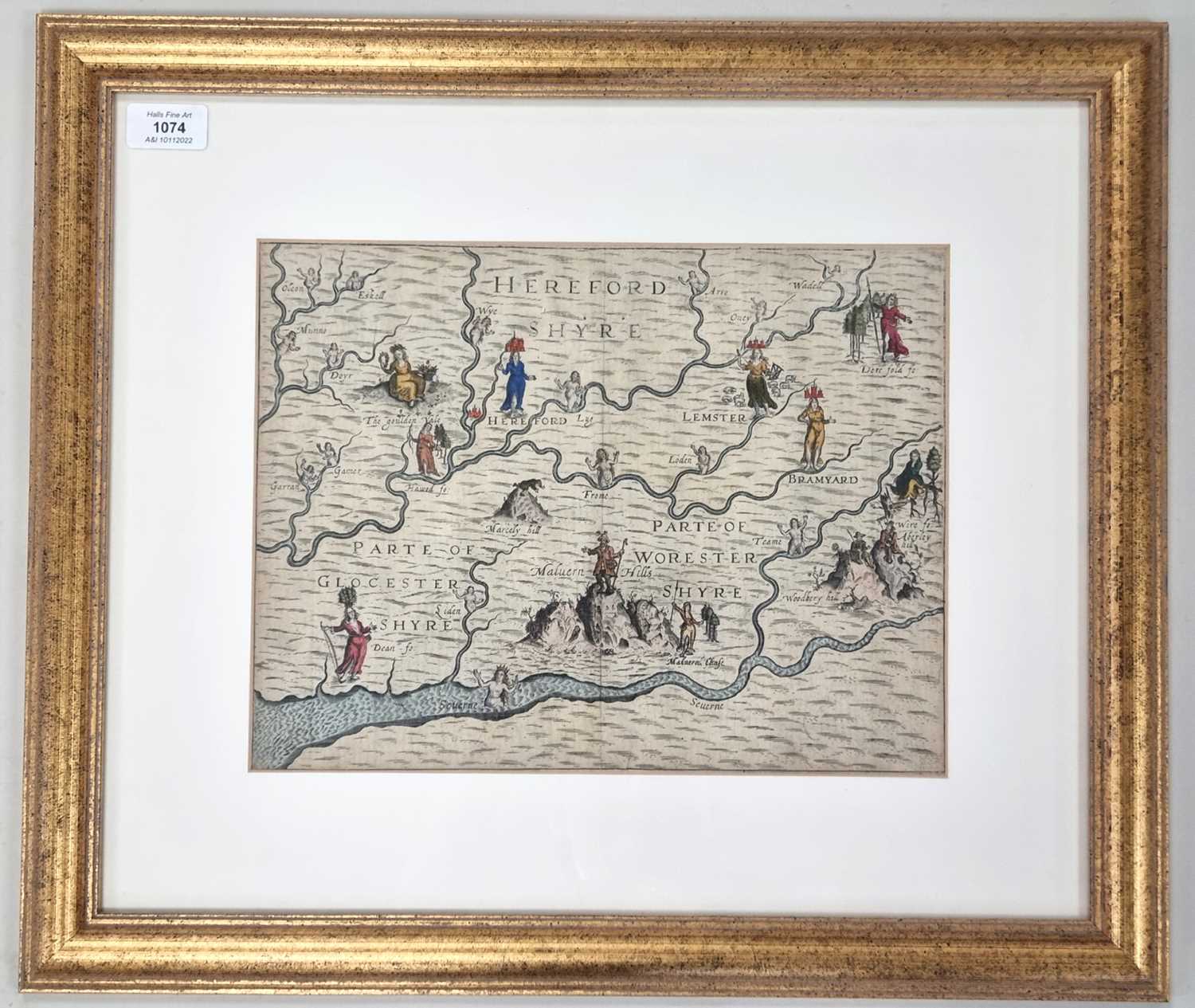 Lot 1074 - DRAYTON, Michael, Map of Herefordshire and part of Gloucestershire and part of Worcstershyre