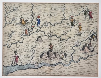 Lot 1074 - DRAYTON, Michael, Map of Herefordshire and part of Gloucestershire and part of Worcstershyre
