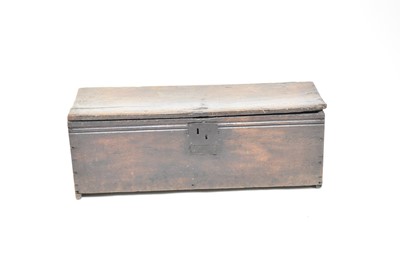 Lot 523 - A small 17th century oak coffer or sword chest