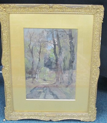 Lot 290 - Thomas Greenhalgh (1848-1906) a tranquil river landscape, watercolour