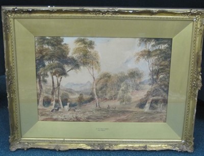Lot 290 - Thomas Greenhalgh (1848-1906) a tranquil river landscape, watercolour