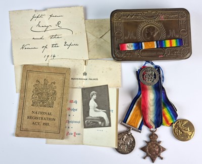 Lot First World War trio including Mons Star awarded to T. Ward, 16th London Rifles