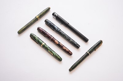 Lot 114 - A collection of six Conway Stewart fountain pens