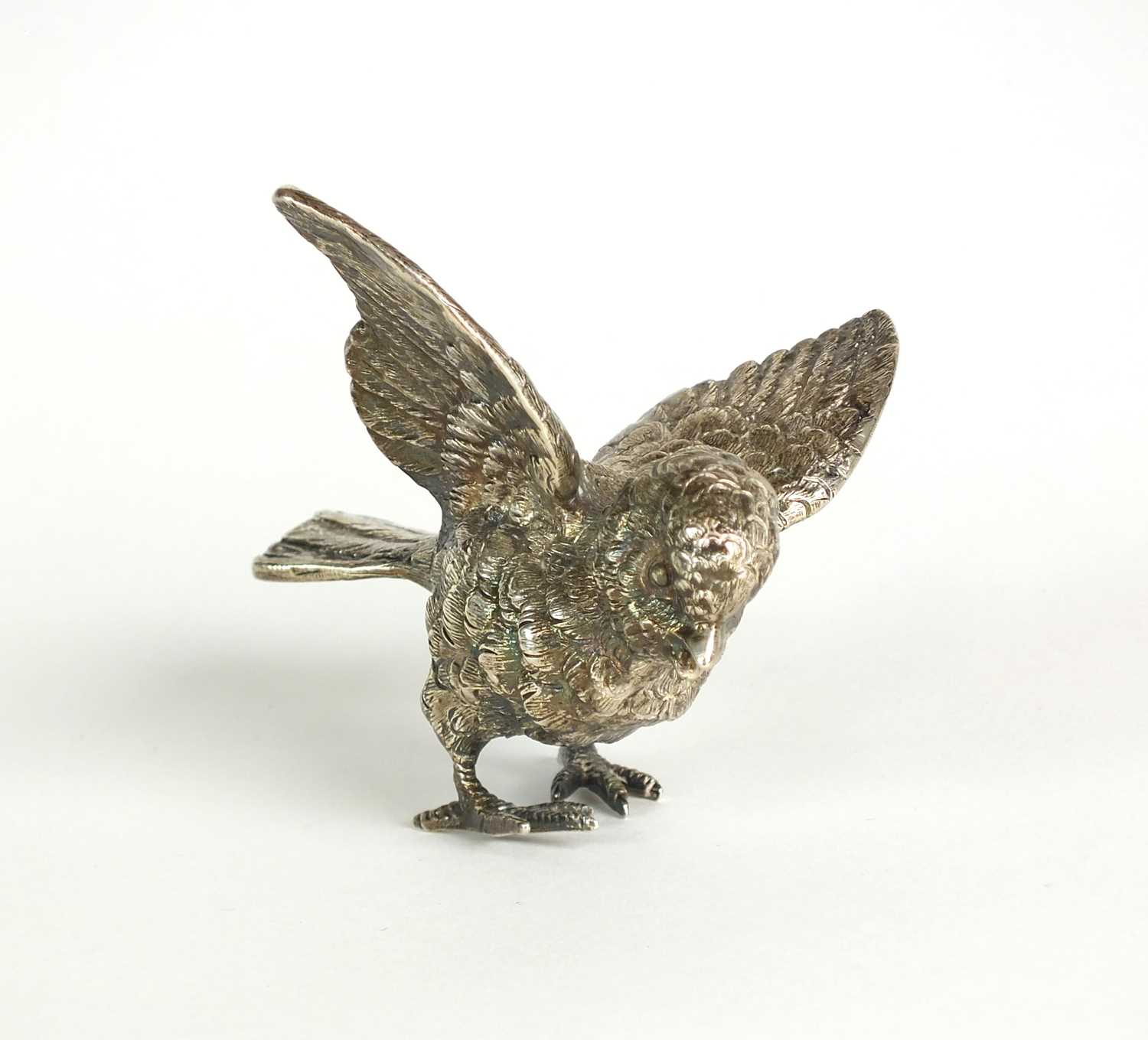 Lot 48 - A silver model of a chick