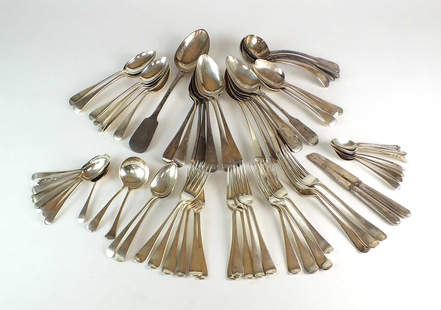 Lot 56 - A harlequin collection of silver flatware