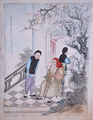 Lot 71 - A collection of Chinese narrative painted silks, Republic period