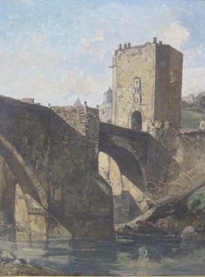 Lot 297 - Oliver Hall RA (1869-1957) Alcantara Bridge, Toledo