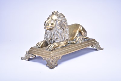 Lot 314 - A late Victorian brass figure of a lion