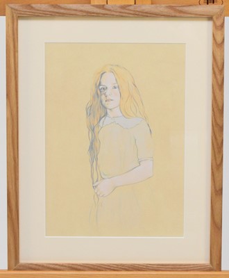Lot 13 - Graham Ovenden (British, b.1943), 'Camille', pencil oil on paper, 35 x 25.4cm