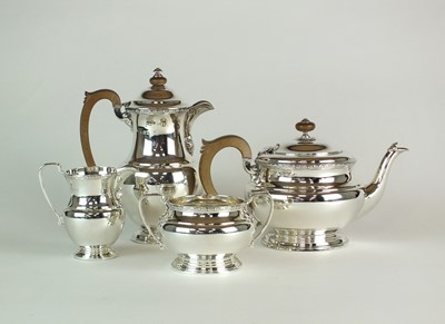 Lot 63 - A four piece silver tea service