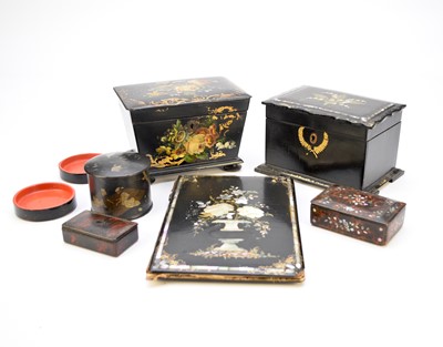 Lot 511 - A collection of English lacquerware