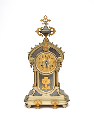 Lot 609 - A French mixed metal mantel clock