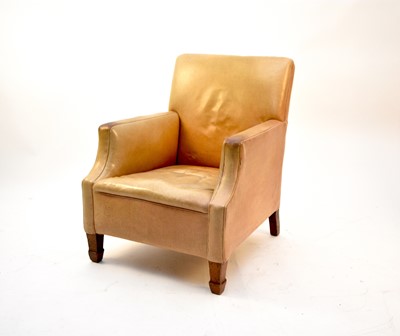 Lot 336 - A maritime leather upholstered armchair