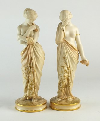 Lot 256 - A pair of Royal Worcester figures of Joy and Sorrow