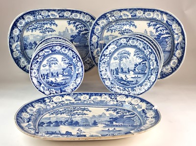 Lot 236 - Remnants of a Middlesborough Pottery (Yorkshire) dinner service, 'Wild Rose' pattern