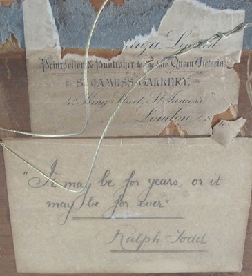 Lot 284 - Ralph Todd (British, 1856-1932) 'It may be for years, or it may be forever’, watercolour