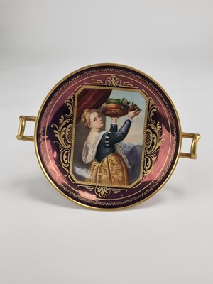 Lot 278 - A Goebel Art Deco figure and a Vienna-style comport dish
