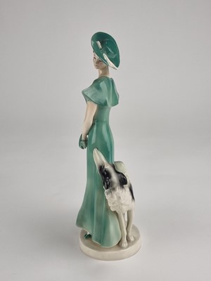 Lot 278 - A Goebel Art Deco figure and a Vienna-style comport dish