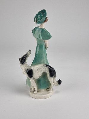Lot 278 - A Goebel Art Deco figure and a Vienna-style comport dish
