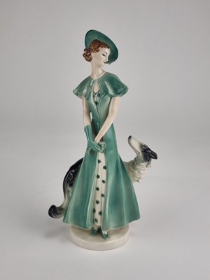 Lot 278 - A Goebel Art Deco figure and a Vienna-style comport dish