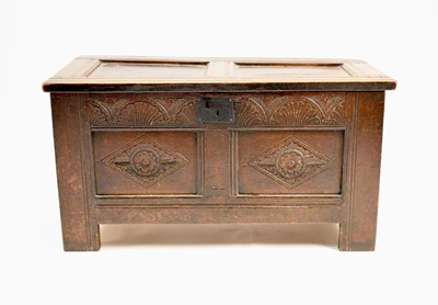 Lot 642 - A 17th century oak coffer